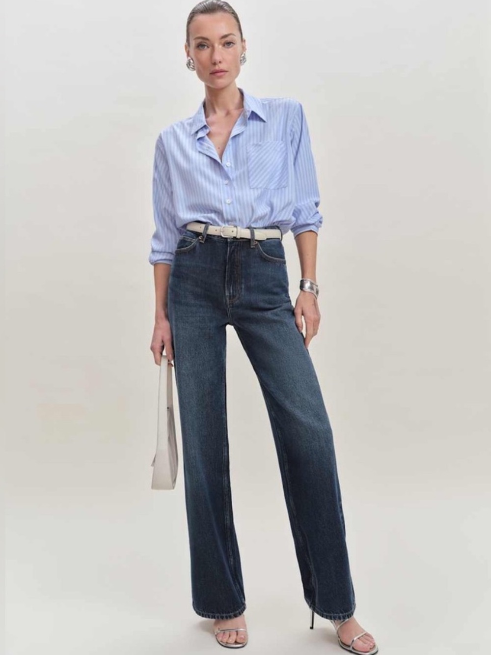 Reformation Wes High Rise Wide Leg Jeans Mille Dark Wash 31” Size 27
